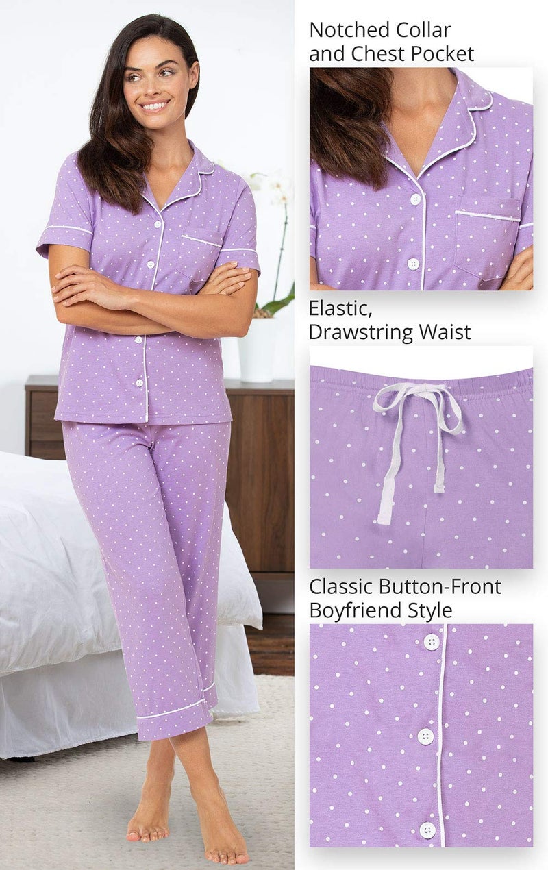 PajamaGram Pajamas Set Women - Pajamas Women, Purple, MD - Image 3